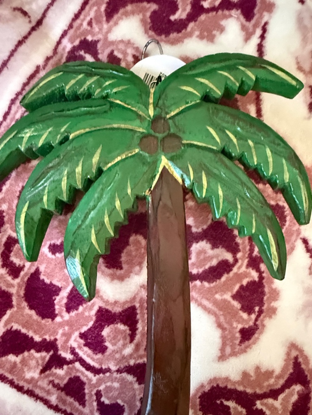Tropical Palm Tree Bamboo Wind Chime - Green Palm Top - Picture 2 of 2